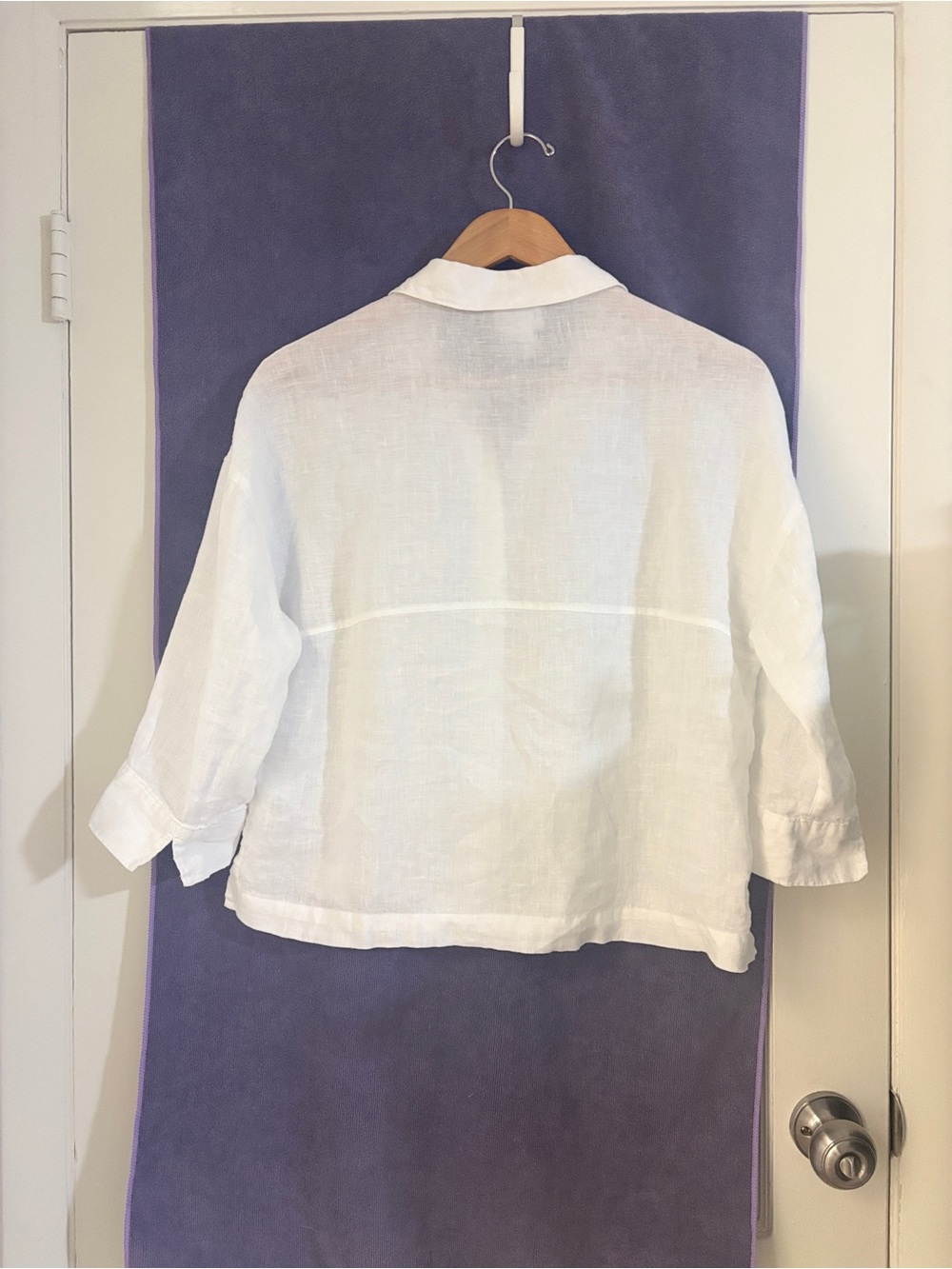 Sigrid Olsen White Linen Button-Front Shirt - Picture 3 of 4